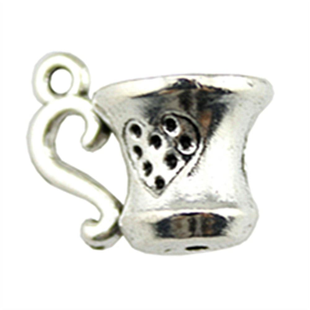 

10 шт., подвеска из металла, подвески, 3D чашка чая, 10x15 мм, принадлежности для ювелирных изделий, компоненты B11823