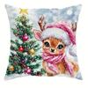 Cute Santa Claus Snowman Garland Pillowcase Christmas and New Year Gift Suitable for Home Room Living Room Sofa Cushion Cover