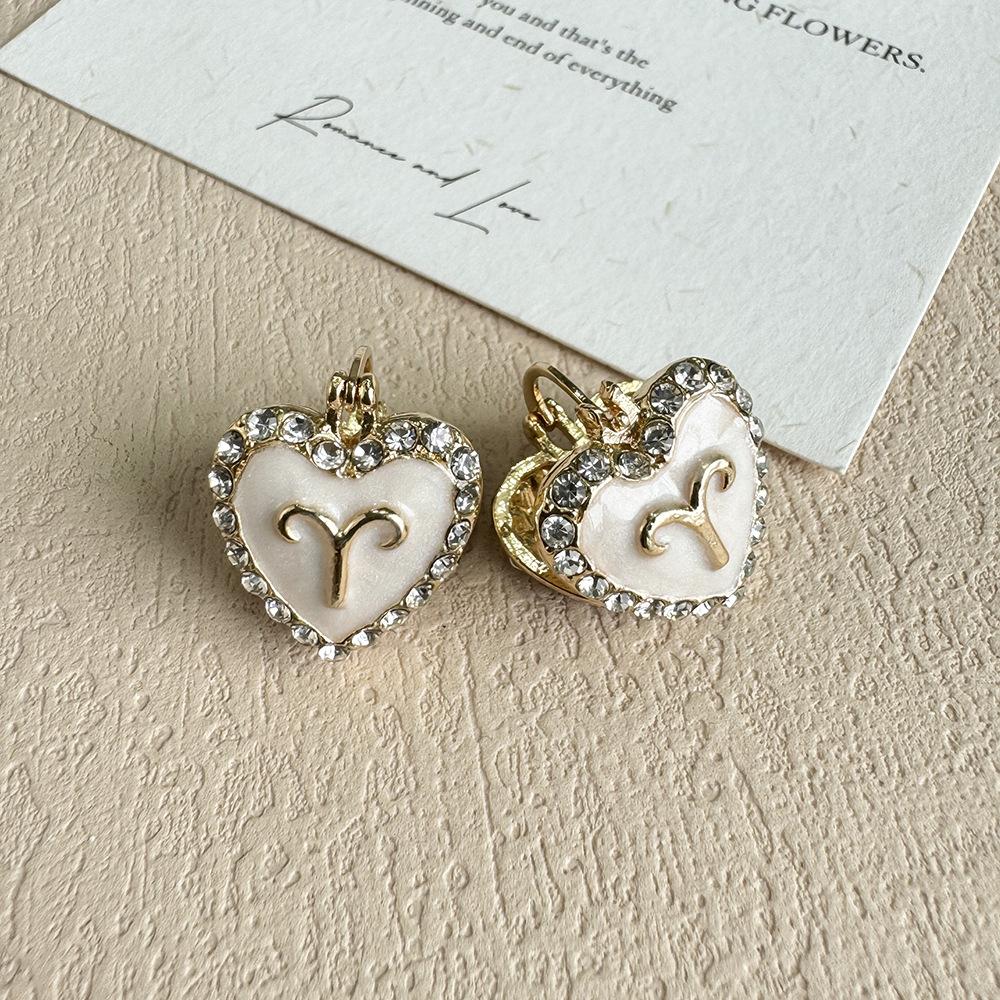 Light Luxury High-End Geometric Constellation Earrings Niche Design Oil-Dripping Ear Buckle French Retro Light Luxury Temperament Earrings Women