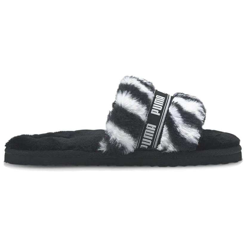 Puma Fluff Wild Bx Comfortable Versatile Slide Sandals Women Sandals Black 385345-01