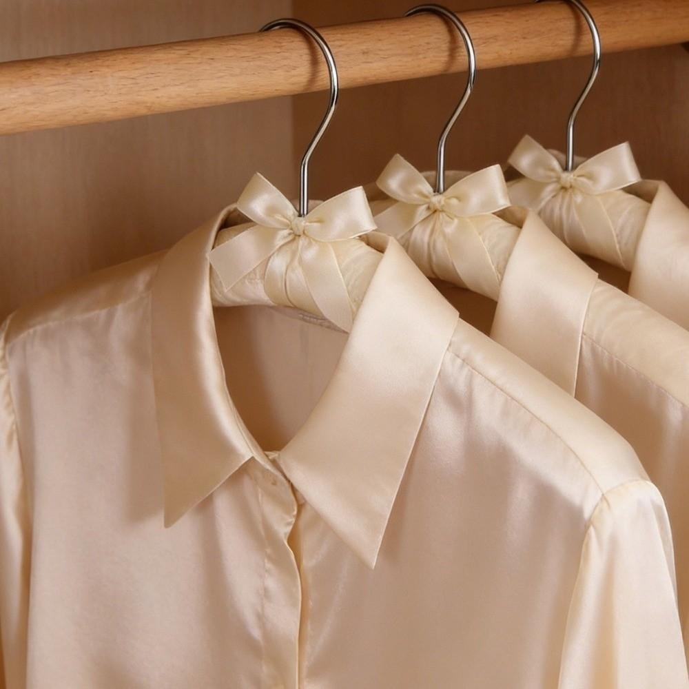 5PCS Non-slip Satin Padded Display Hanger Soft Sponge Clothes Hangers Wrapped Clothes Hanger  Hotel
