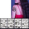 18pcs Dark Fluorescent Color Changing Tattoo Sticker Luminous Flower Arm  Adult Tattoo Sticker Trend Bar Animal Tattoo Stickers