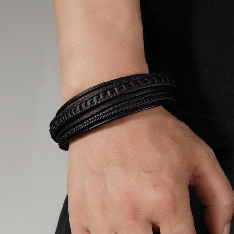 Vintage Handgefertigtes Leder Einfaches Armband Mehrlagiges Armband Lederband Handgelenkschmuck Geschenk für Modebegeisterte