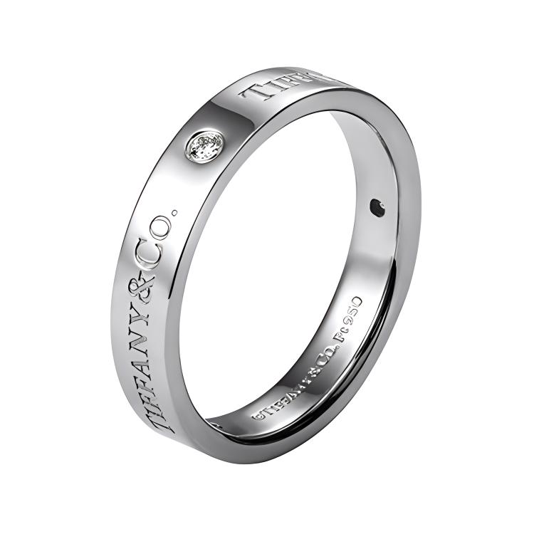 Tiffany & Co.. ® Kollektion 4 mm Platin Diamantring Damenringe GRP07648