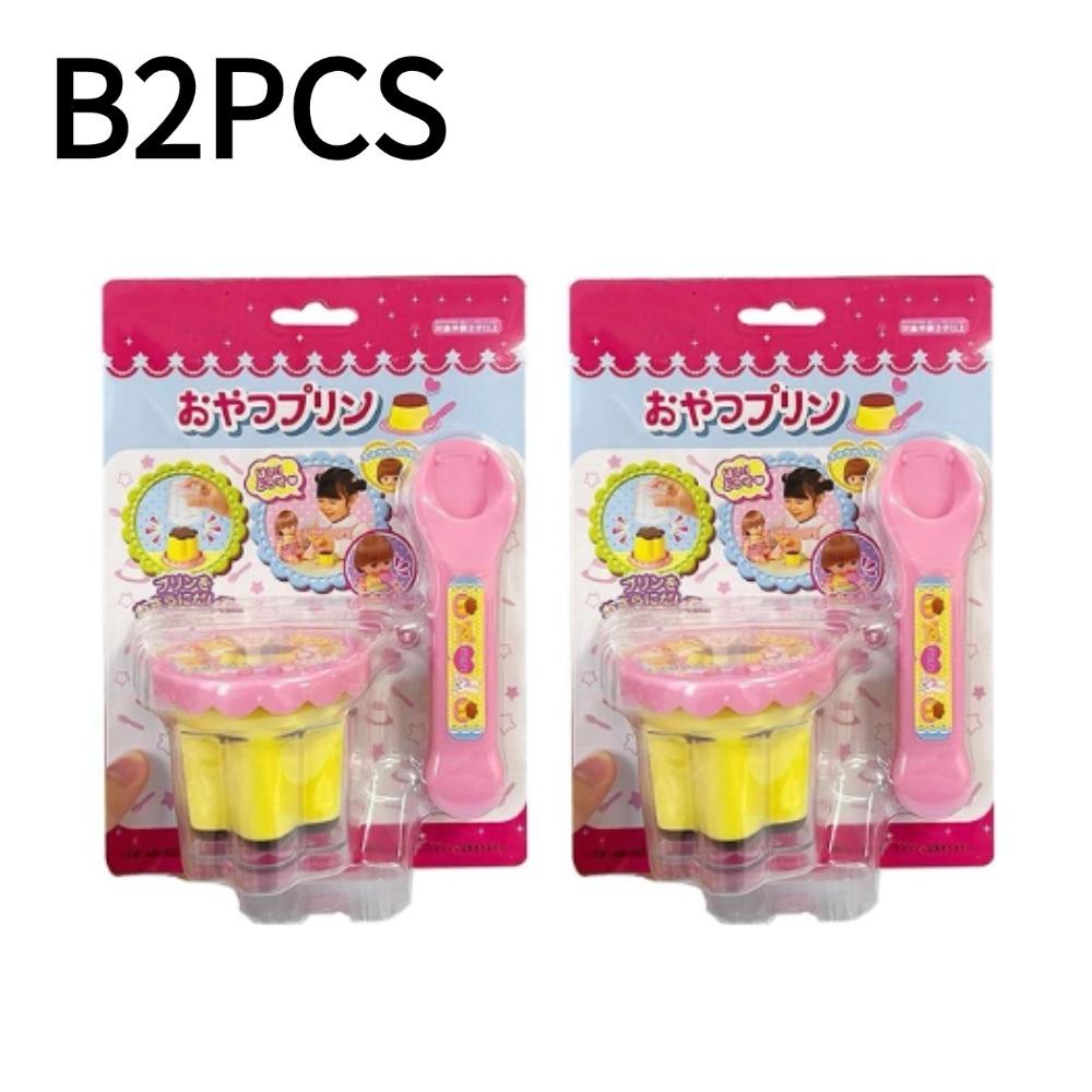 Pretend Play Pudding Feeding Toy Set with Magic Spoon Simulation Food Kitchen Toys for Kids Interactive Role Play Gift for Girls