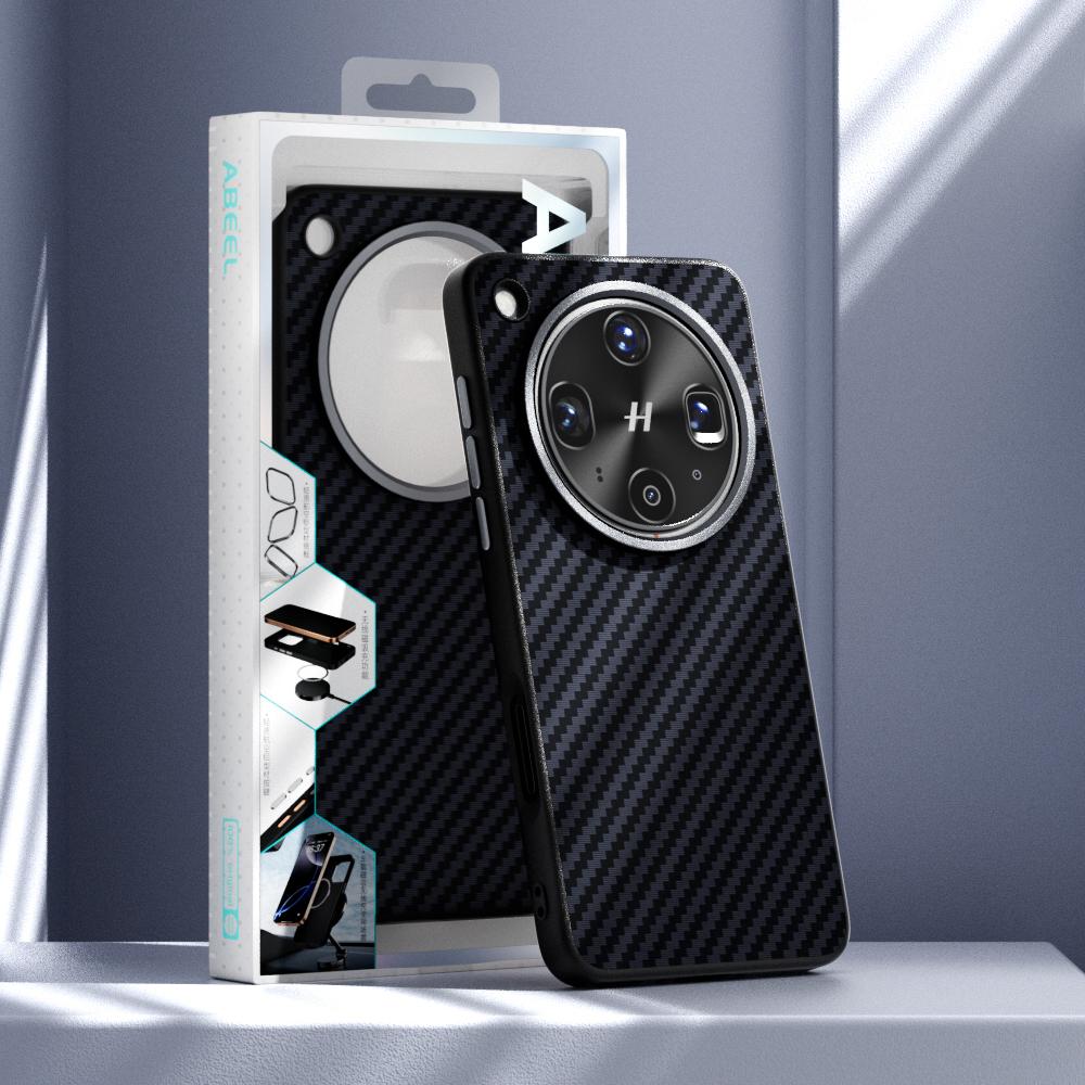 ABEEL Husă pentru Oppo Find X8s+ 5G Compatibilă cu MagSafe Copertă Spate cu Textură Fibră de Carbon