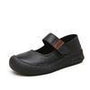 Fashion New authentic cow leather flats woman summer mary jane shoes for women autumn soft strappy loafer ladies daily walk shoes travel