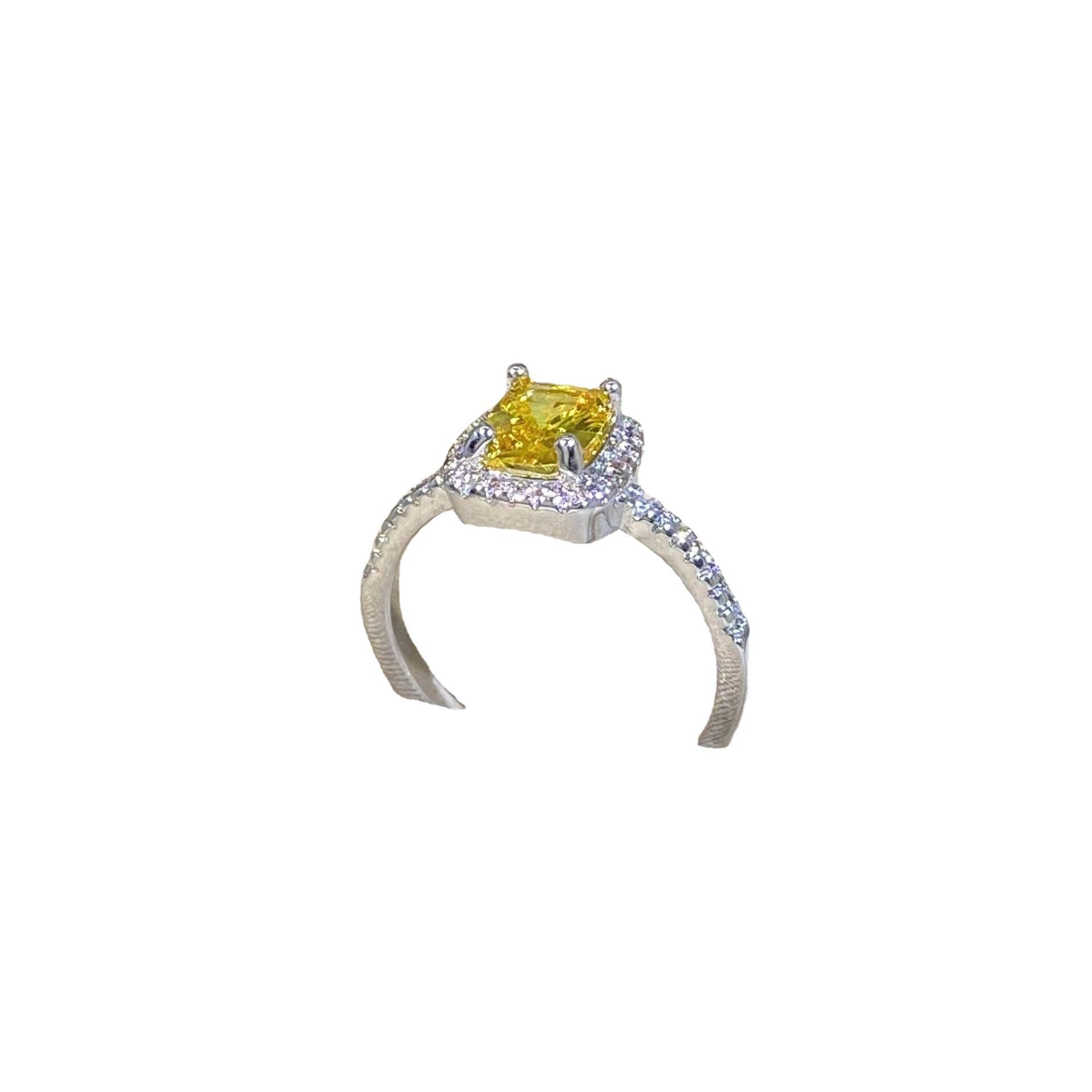 

Кольца из настоящего золота с европейскими и американскими бриллиантами для женщин, женские обручальные кольца с желтыми каратами и квадратными бриллиантами в форме подушки No. 8