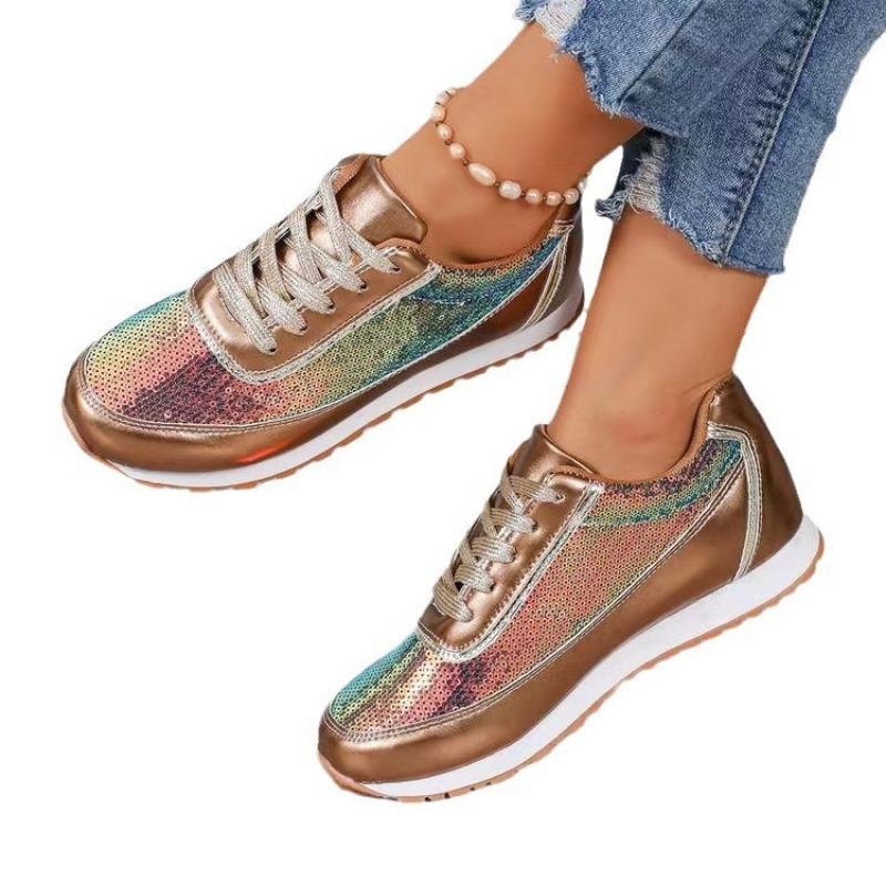 New Thick-soled Front Lace-up Casual Sports Shoes for Women Large-sized Low-top Single Shoes for Running