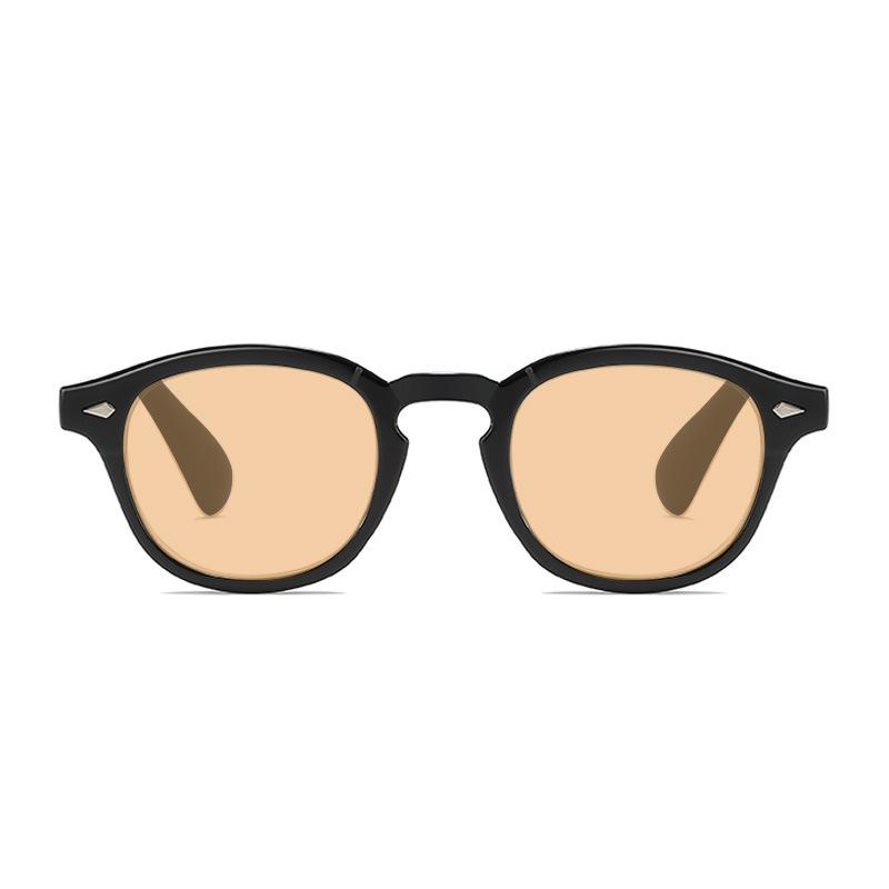 Retro Round Frame Anti-Blue Light Glasses Unisex Outdoor UV-Protective Sunglasses UV400 Ultra-light Eye Protection Eyewear