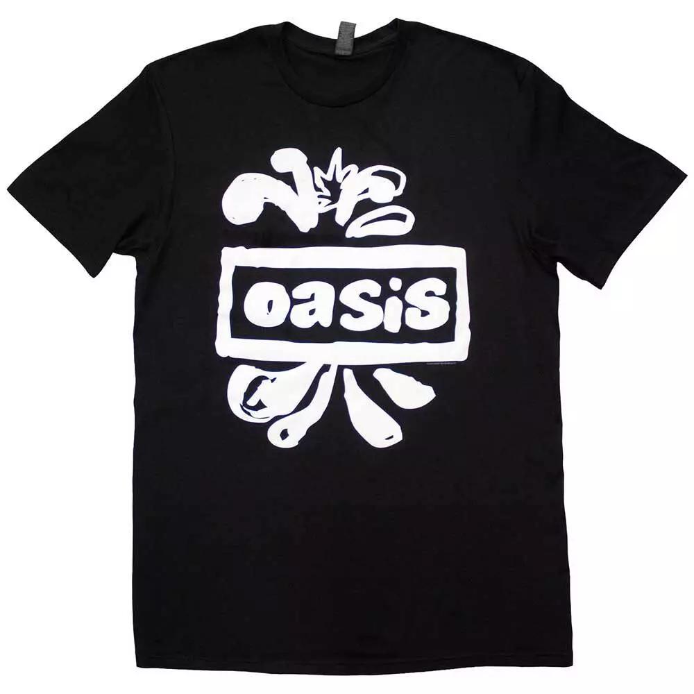 

100% cotton TOPS UNISEX TEES MENS WOMENS Oasis Splat Logo Official T-Shirt 3XL чёрный