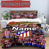 Set copripiumino 3 pezzi (1*Copripiumino + 2*Federe, Senza Nucleo), Set Biancheria da Letto con Nome Personalizzato e Motivo Squadra di Calcio, Decorazione Camera da Letto per la Casa Regalo