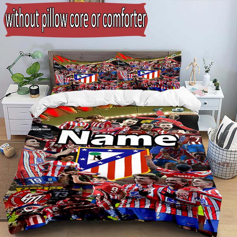 Set copripiumino 3 pezzi (1*Copripiumino + 2*Federe, Senza Nucleo), Set Biancheria da Letto con Nome Personalizzato e Motivo Squadra di Calcio, Decorazione Camera da Letto per la Casa Regalo