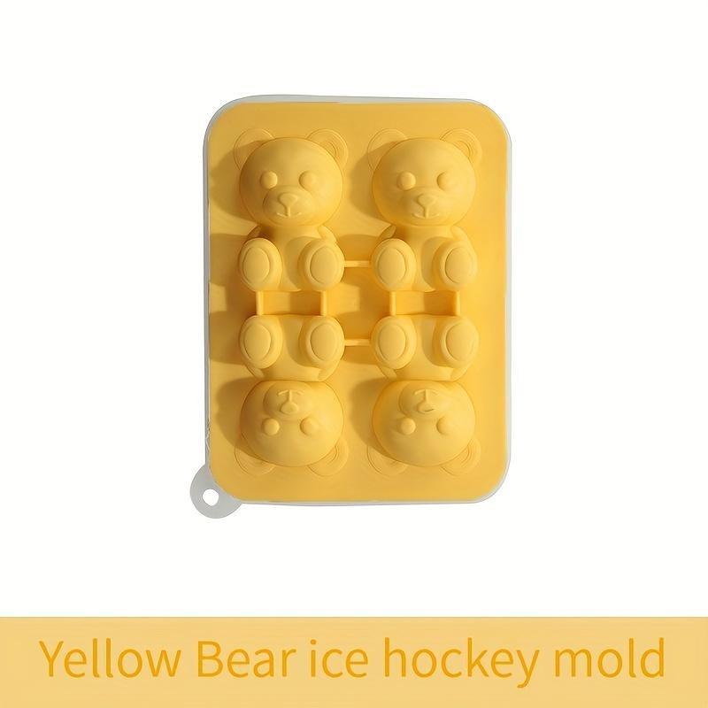 

1pc Cute Teddy Bear Ice Cube Tray Flexible Food Grade Silicone Ice Cube Mold Ice Trays For Freezer жёлтый