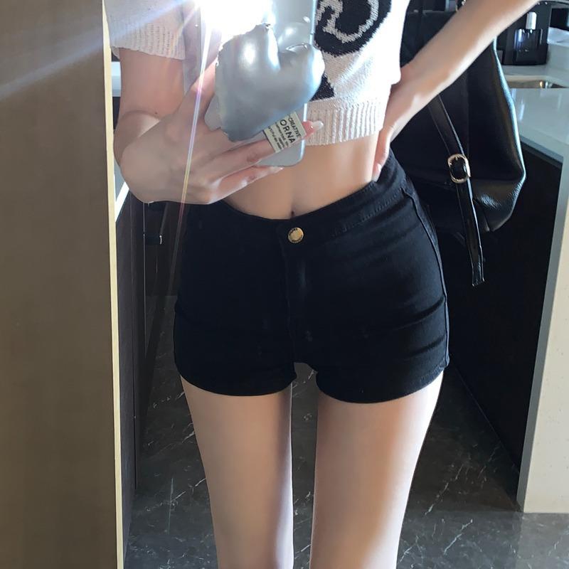 Women's Jeans Tight Elastic Trendy High Waist Slimming Hip Lift Shorts Spring Autumn New Straight Pants
