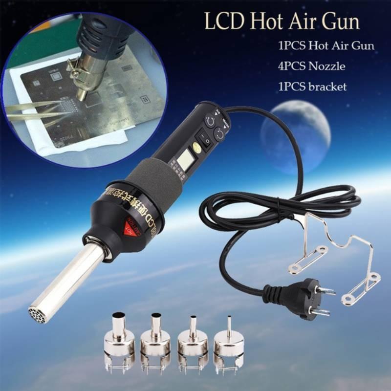 450w Electronic Lcd Heat Hot Air Gun Desoldering Soldering Station Plug Supplies