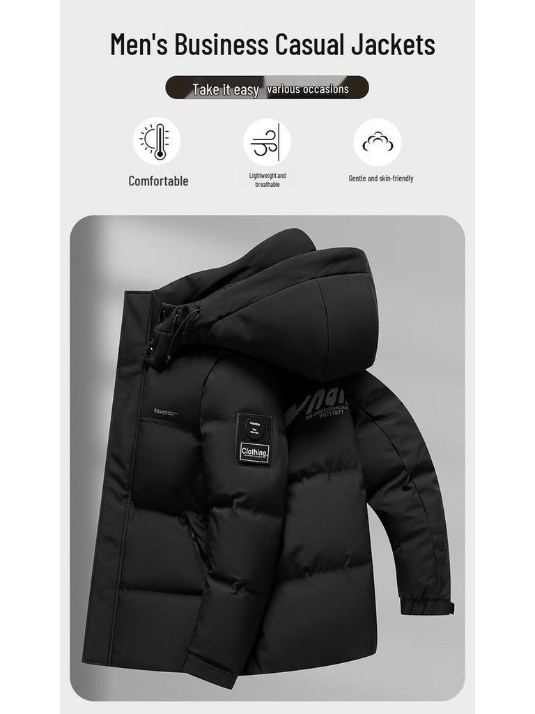 2025 Herren Winter Verdickte Daunen-Pufferjacke – Warm, Lässig, Modisch Kälteschutz