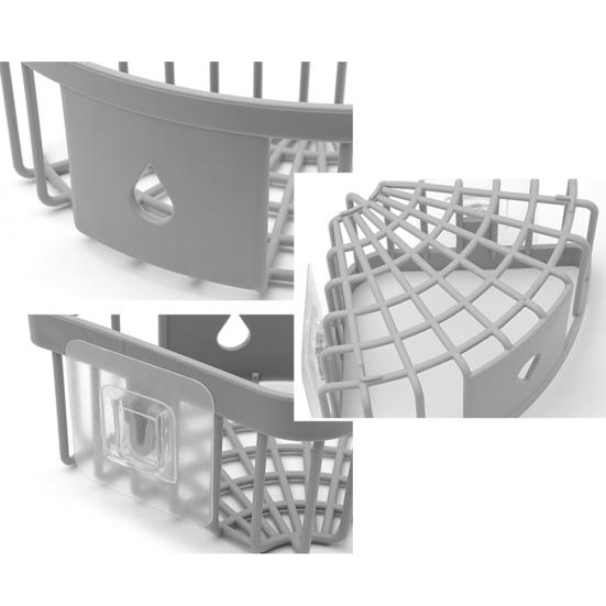 Wall Mount Triangle Corner Storage Rack Basket Kitchen Bathroom Organizer Shelf