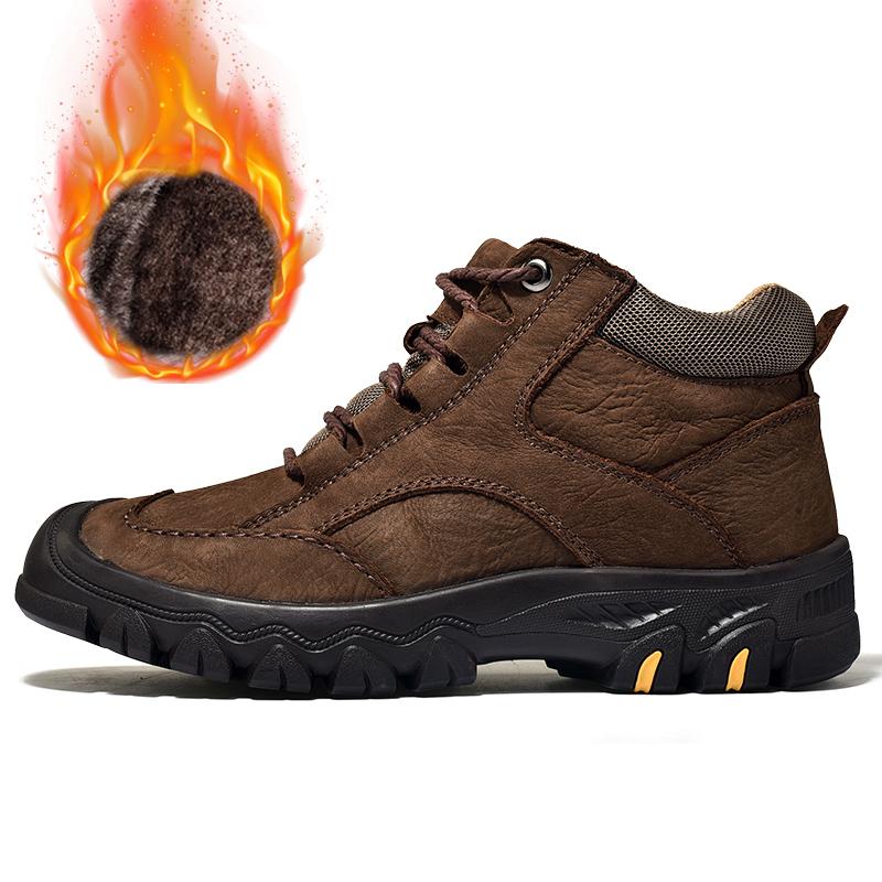 Genuine Leather Men Shoes Waterproof Outdoor Men Boots Comfortable Men ...