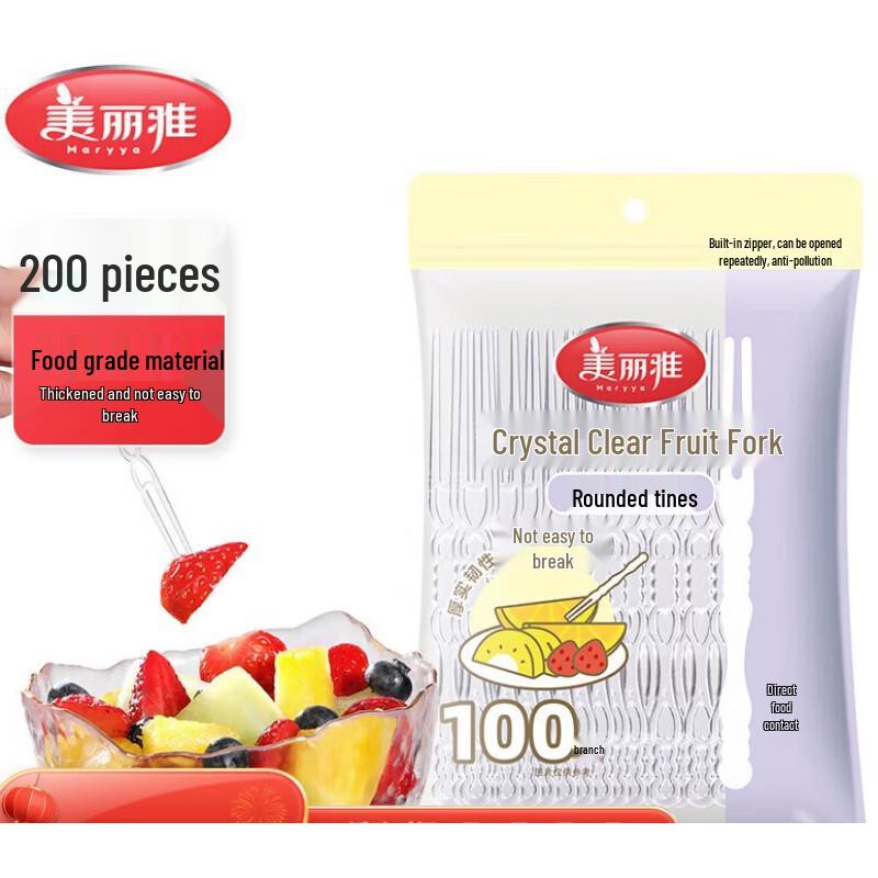 

MARYYA Disposable Crystal Clear Fruit Forks