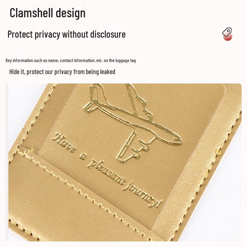 PU Leather Flip-Style Luggage Tag: Anti-Lost Suitcase ID for Checked & Carry-on Bags