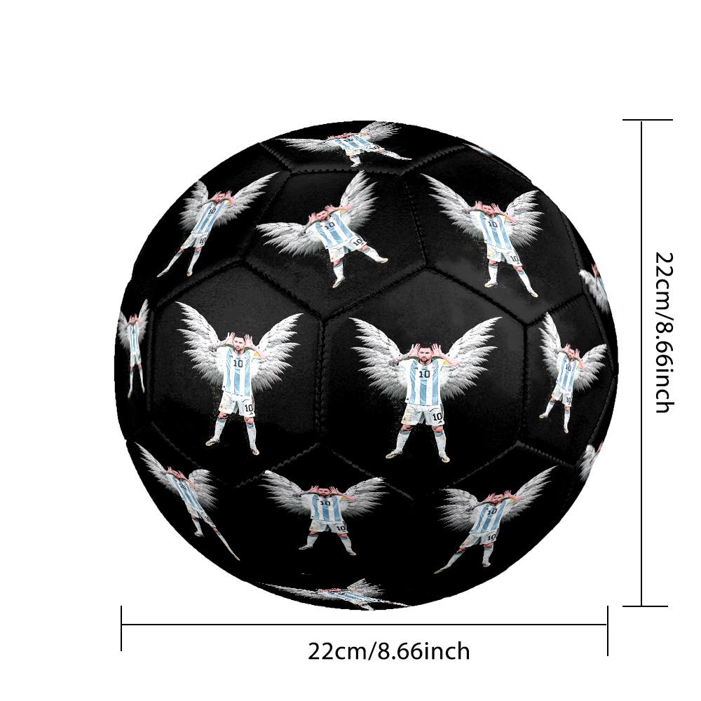 Angel Football Player Size 5 Soccer Ball Machine-Stitched Indoor/Outdoor Training and Matches Soccer Accessory