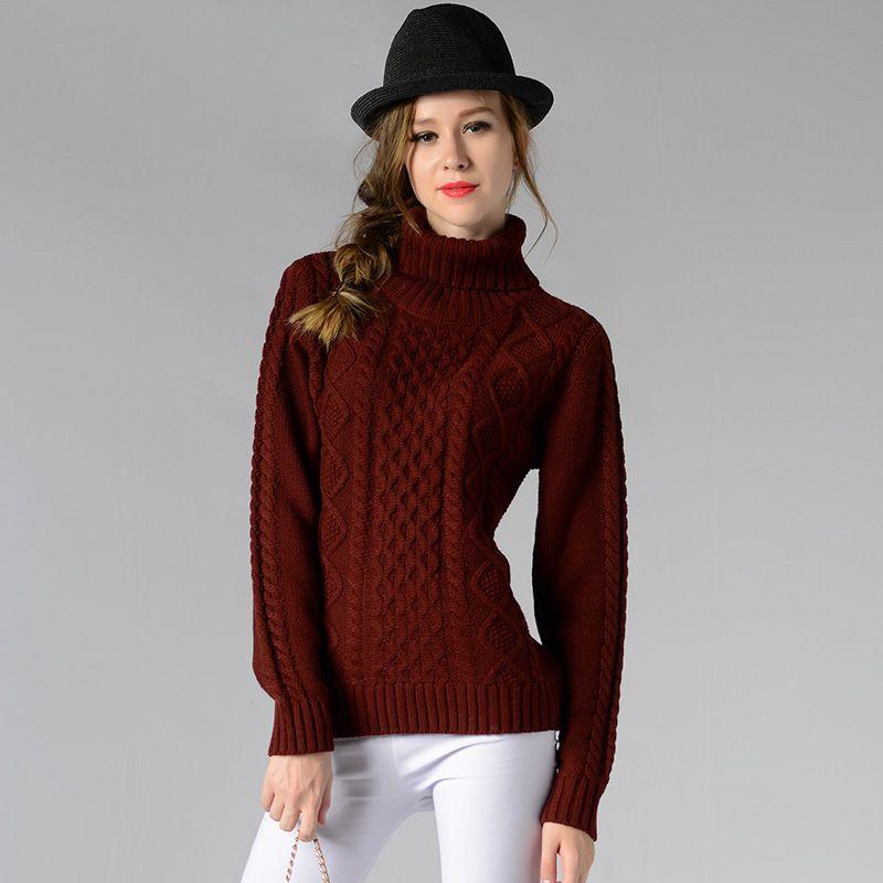 

2023women s High Neck Knit Shirt Bottom Sweater Bottoming Shirt Sweater Burgundy XL