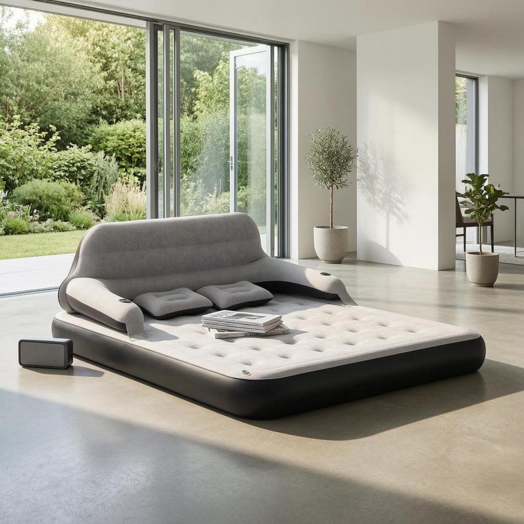 2 In 1 Inflatable Sofa Bed, Design, Bed With