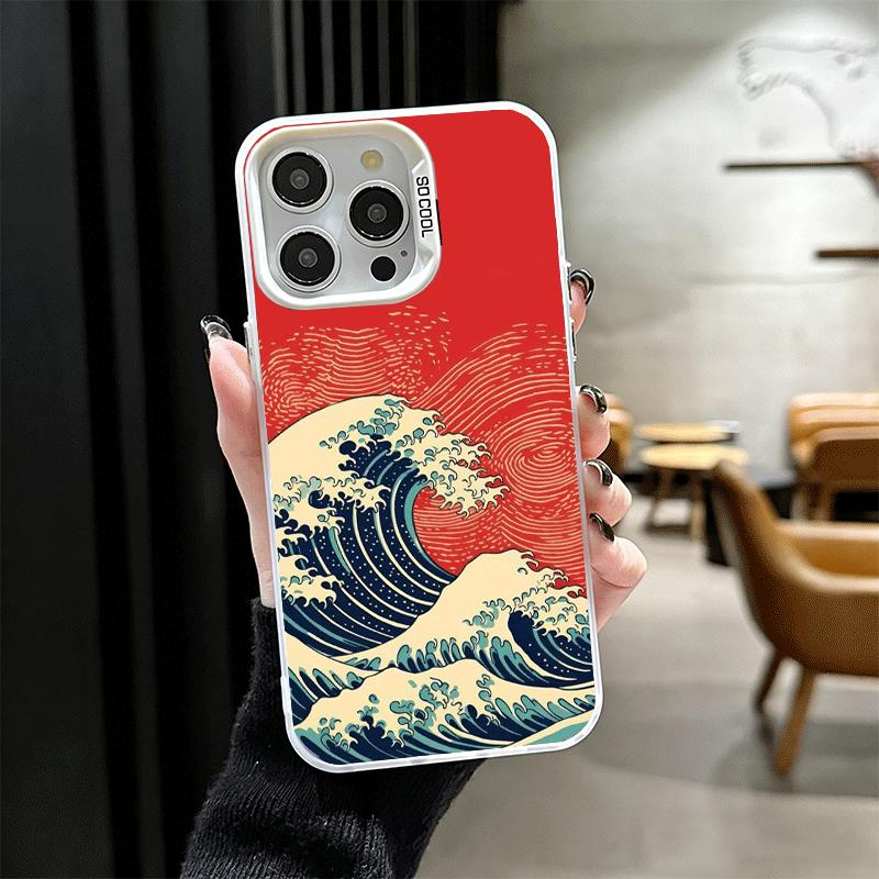 Japanese Wave Kanagawa Surfing Soft Phone Case for iPhone 15 16 17 Pro Max 17Air 16E 14 Plus 13 12 Mini Shockproof Cover Back Sh