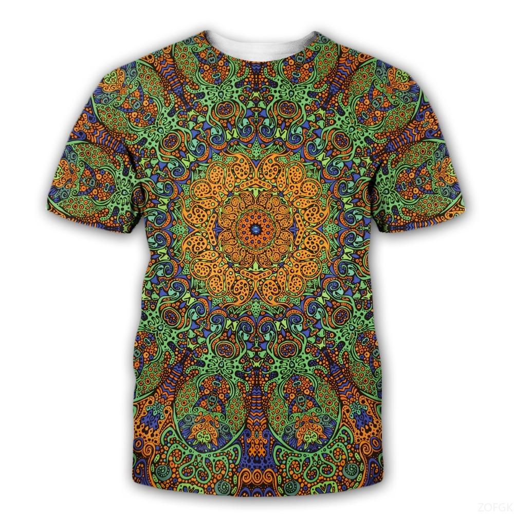 Neue mysteriöse Symbole Trippy 3D-Druck T-Shirts Herren Damen Leuchten im Dunkeln Kurzarm-T-Shirt Oversize-T-Shirts Oberteile