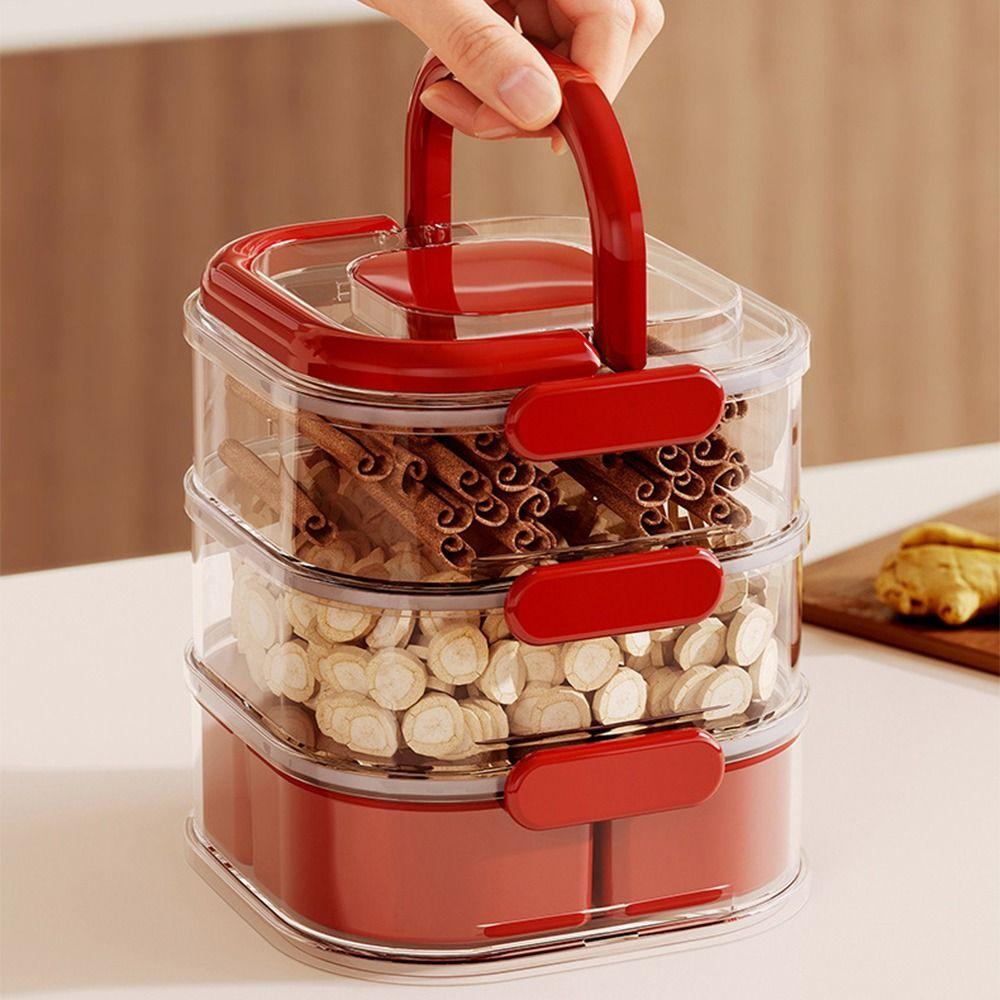 Large Capacity Spice Storage Box Transparent Food Storage Box Sealed Storage Jars  Home Kitchen Use