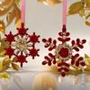 1Pcs Merry Christmas Flocking Wreath Pendant Elk Snowflake Xmas Tree Hanging Ornament Decor Christmas Decor Outdoor Gadgets