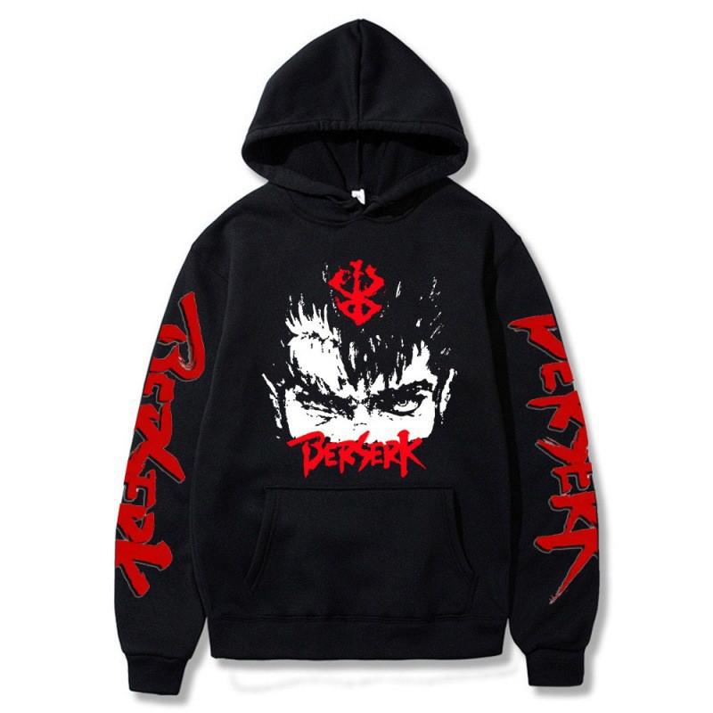 Berserk Anime Hoodie Unisex Dark Theme Printed Long Sleeve Sweatshirt Casual Streetwear