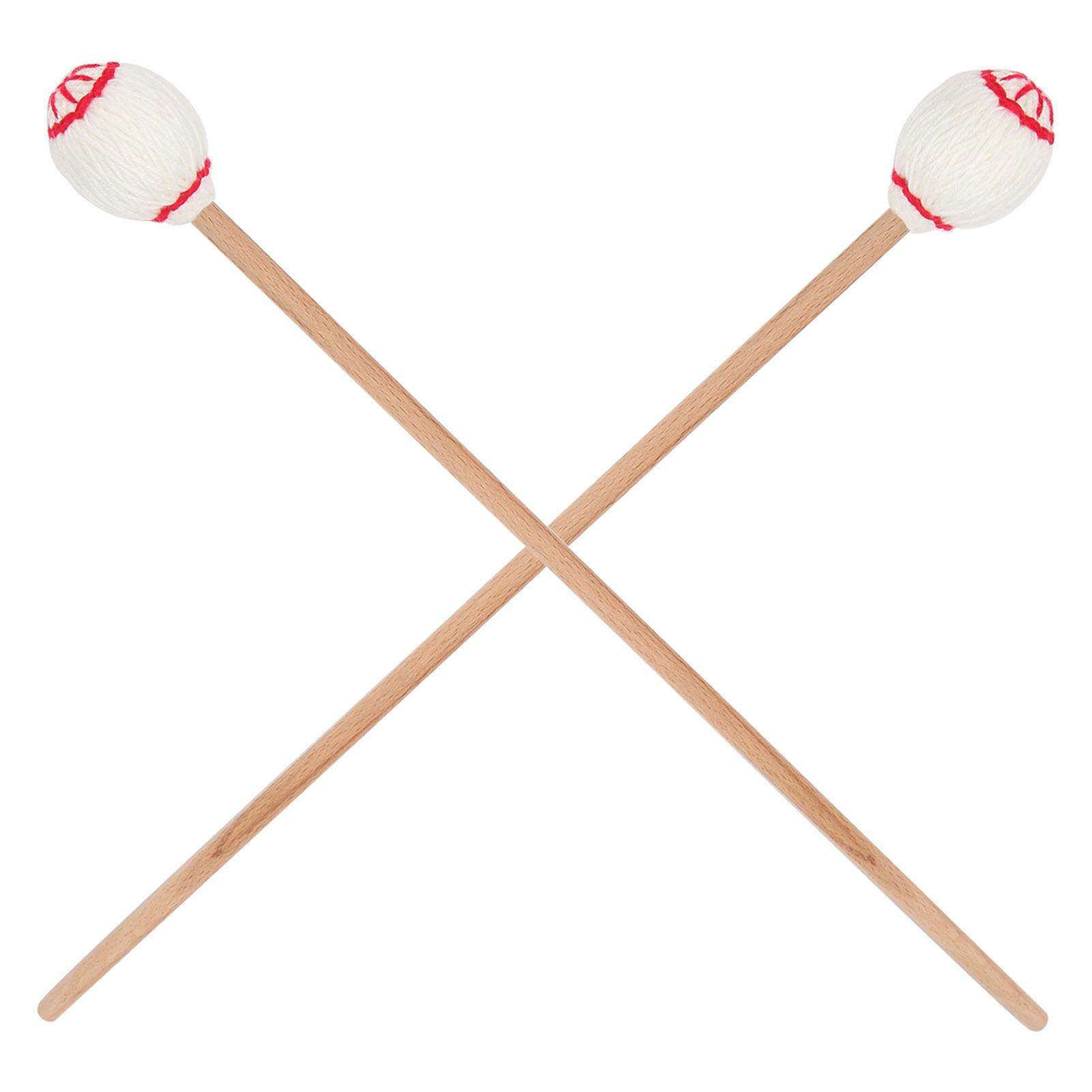 

1 Pair Marimba Mallets Portable Maple Handle Wool Ball Sticks Percussion Playing AccessoriesWhite Ball