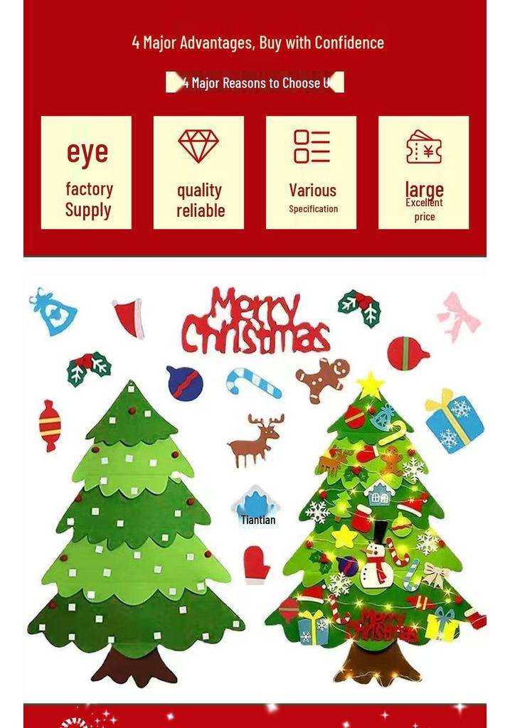 DIY Children's Felt Christmas Tree Ornaments