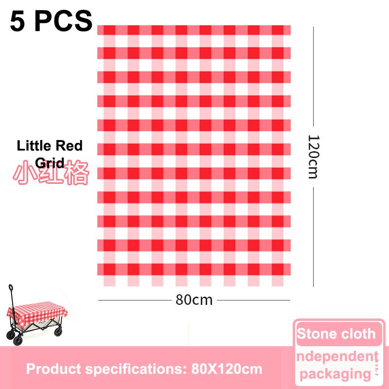 5pcs Disposable Waterproof Oil Proof Tablecloth Convenient For Outdoor Camping Thick Picnic Cushion Ring Protective Table Cloth