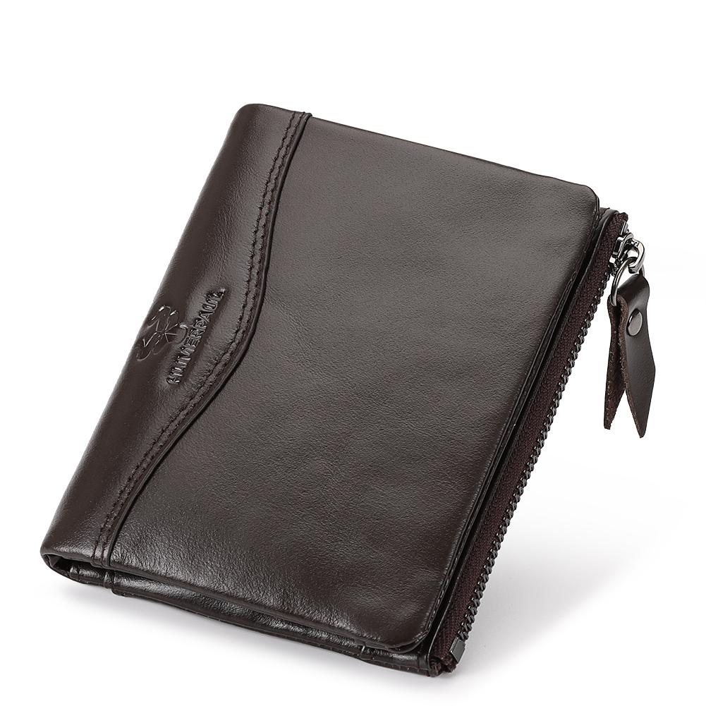 Humerpaul Neue RFID Männer Brieftasche Blockieren Schutz Anti-Diebstahl Scan Männlichen Leder Biflod Kurze Brieftasche Zipper Münzfach Beutel Casual geld Tasche