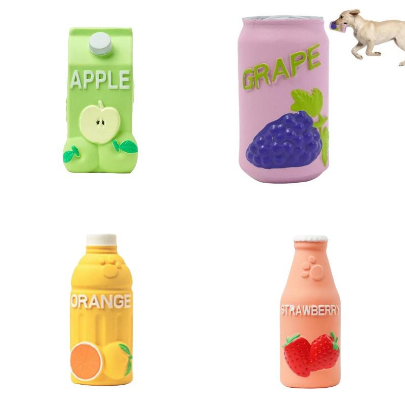 Durable And Fun Latex Pet Toy With Squeaky Drink Bottle Design