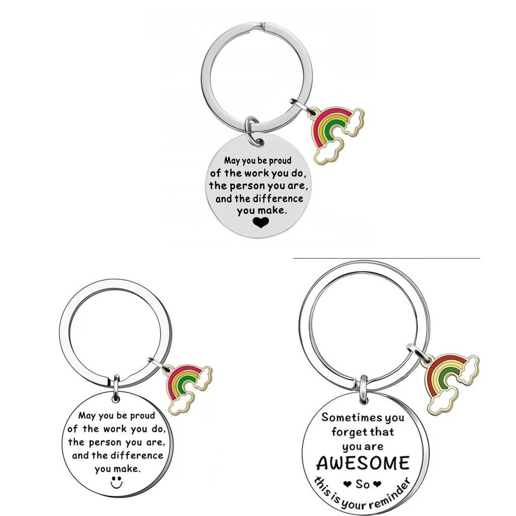 Steel Stainless Keychain Rainbow Accessory Tourism Gift Friend Farewell Souvenir