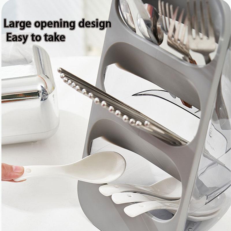 1/2PCS Utensil Rack Chopsticks Holder Fork Knife Storage 3-Grids Washable For Kitchen Cooking Tool Shelf Box Cutlery Organizer