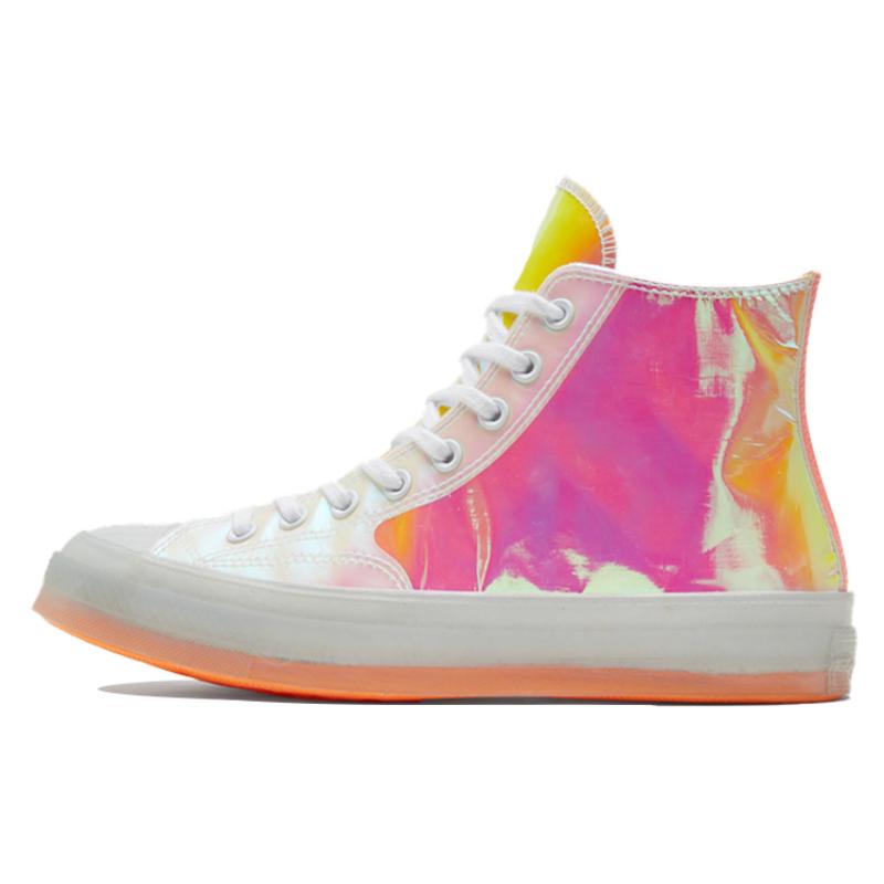Converse 1970s hi vis iridescent Chuck Taylor All Star chameleon high-top canvas shoes unisex white
