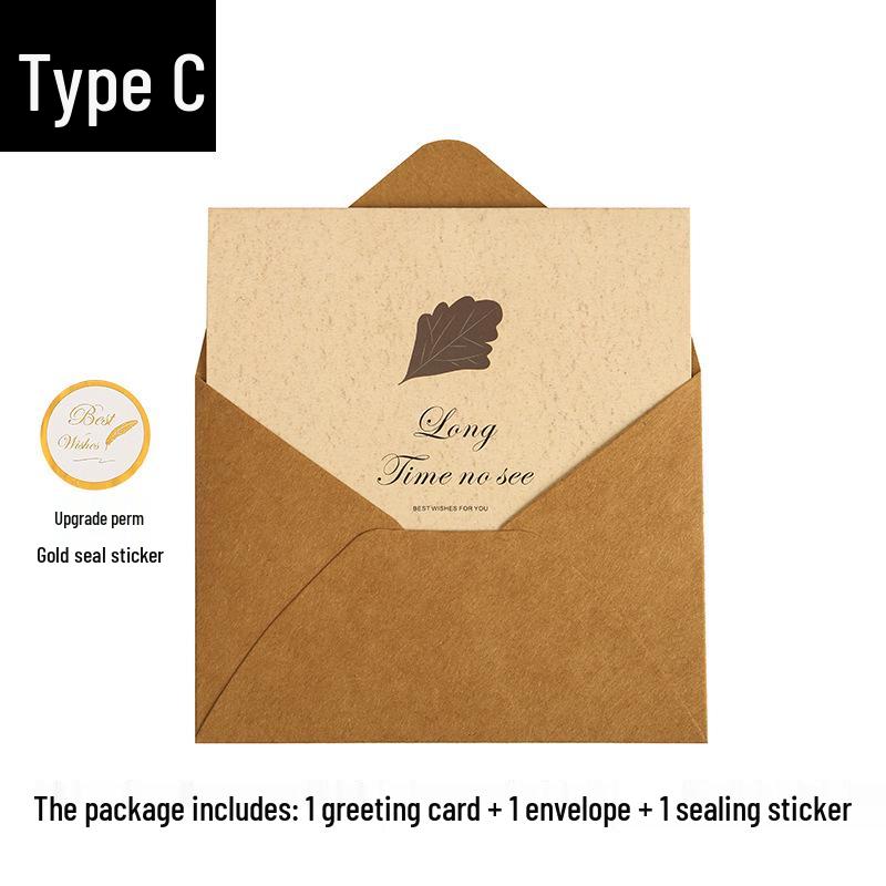 Leaf Language Minimalist Greeting Card: Christmas, Birthday, Thanksgiving, Thank You Message Card with Envelope