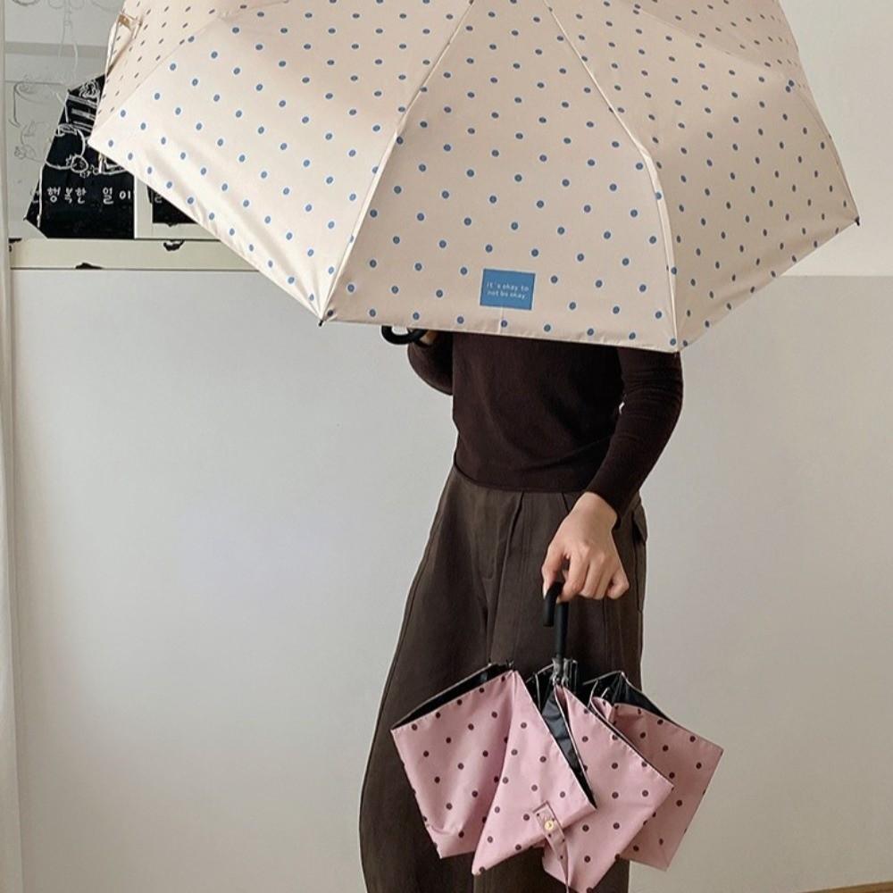 8-Rib Manual Folding Umbrella U-Shaped Handle Sun Umbrella Stylish UV Protection Umbrella Summer