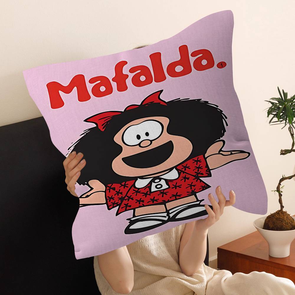 Cartoon M-Mafalda Pillow Cover For Bedroom Room And Living Room Sofa Decorative Cushion Cover