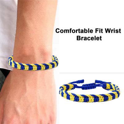 Ukraine String Thread Bracelet Country Flag Code Bracelet Handmade Braided Rope Wristband for Men Women