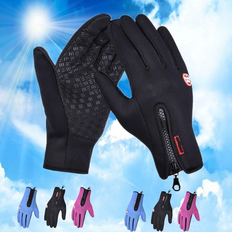 Gloves Touch Screen Winter Riding Outdoor Sports Non-slip Warm Skiing Mountaineering Zipper Men's Motorcycle Gloves