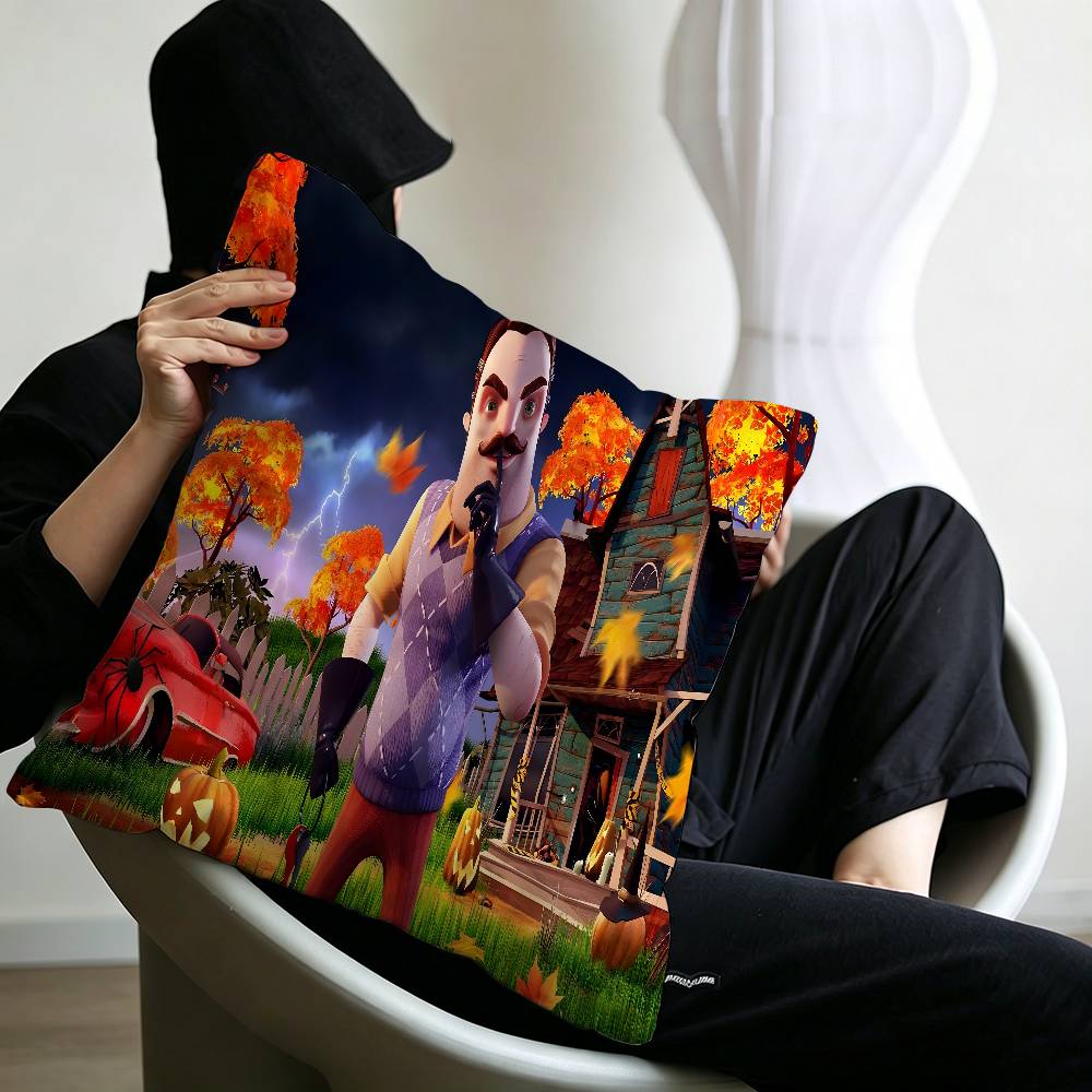 Game Hello NNeighbor  Cushion Cover Car Throw Pillow Case For Sofa Car Christmas Gift xcm xcm