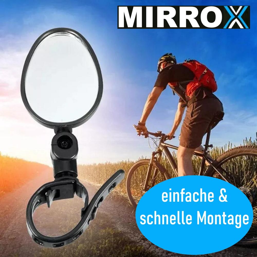 MIRROX Zpětné zrcátko na kolo Zrcátko Řídítka Univerzální e-bike Nastavitelné o 360°