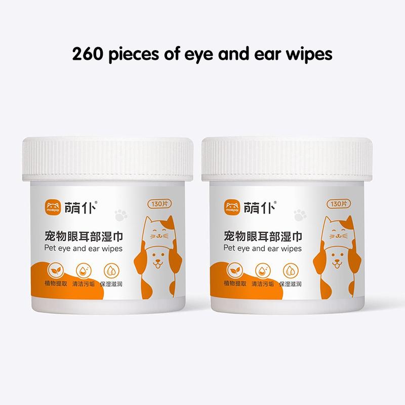 130/260 PCS Pet Eye Wipes Cats And Dogs Tear Mark Wet Wipes Cats And Dogs Universal No Irritation Cleaning Products Canned Wipes
