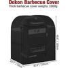 BBQ Grill Cover with Side Straps, Waterproof Grill Cover, Windproof, Anti-UV, Tear Resistant 420D Oxford Cloth BBQ Tarpaulin (105x50x103cm) - Black